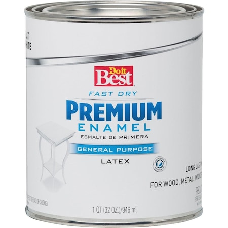 All-Source Fast Dry Acrylic Latex Flat Premium Enamel, White, 1 Qt. 203289D